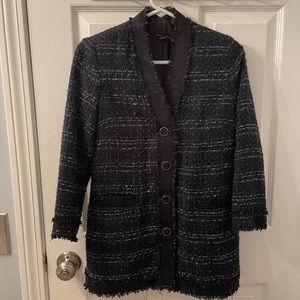Ann Taylor size 00P blue and black boucle jacket